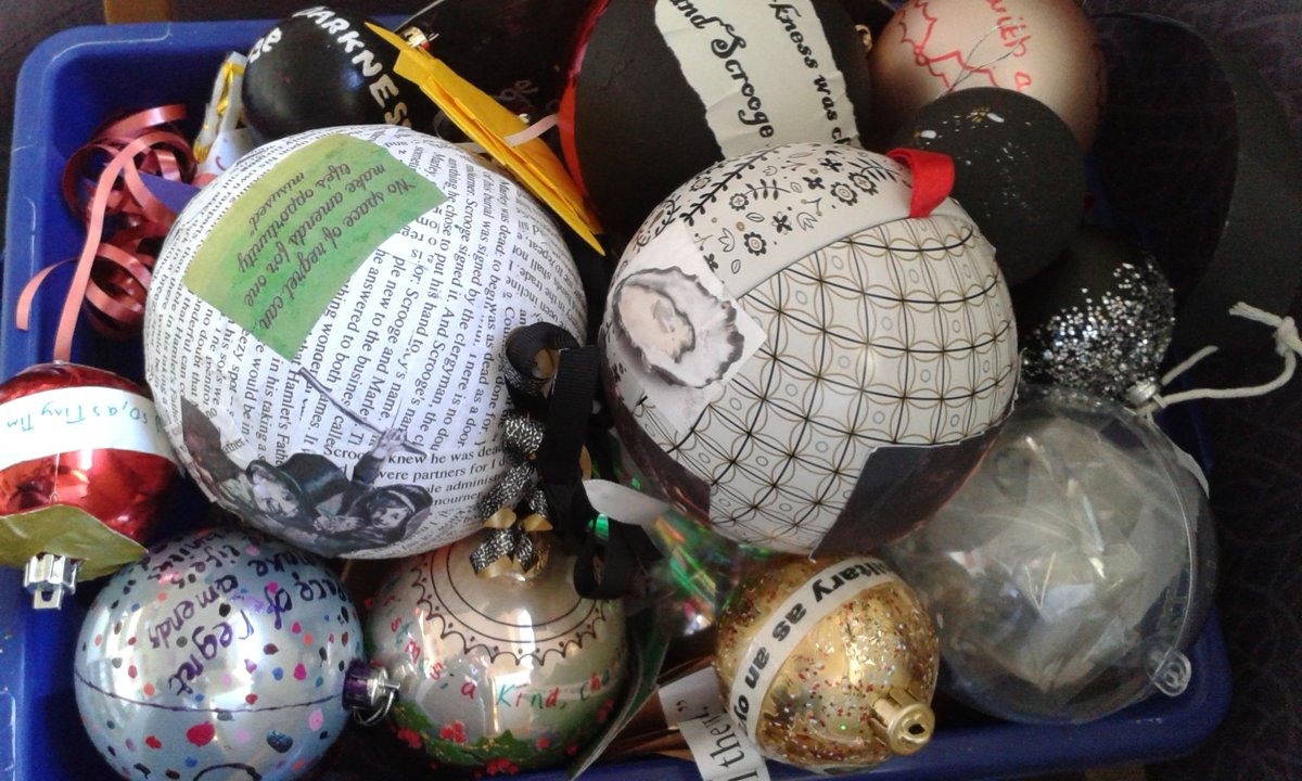 Image of A Christmas Carol design a bauble competition winners.